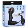 Swell Rechargeable Silicone Inflatable 10X Vibrating Prostate Plug with Cock andamp; Ball Ring and Remote Control - Black