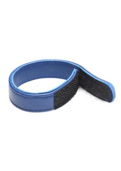 Strict Leather Cock Gear Velcro Leather Cock Ring - Blue
