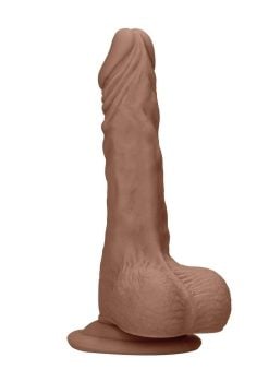 RealRock Skin Realistic Dildo With Balls 7in - Caramel