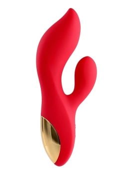 Adam andamp; Eve Eve`s Big and Curvy G Rechargeable Silicone Dual Vibrator - Red