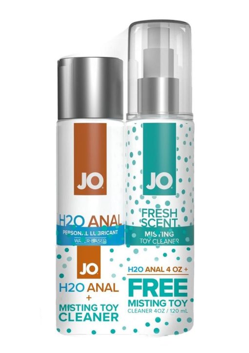 JO Gift With Purchase H2O Anal Lubricant 4oz andamp; Misting Toy Cleaner 4oz Set