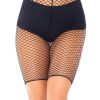 Leg Avenue Industrial Net Biker Shorts - O/S - Black