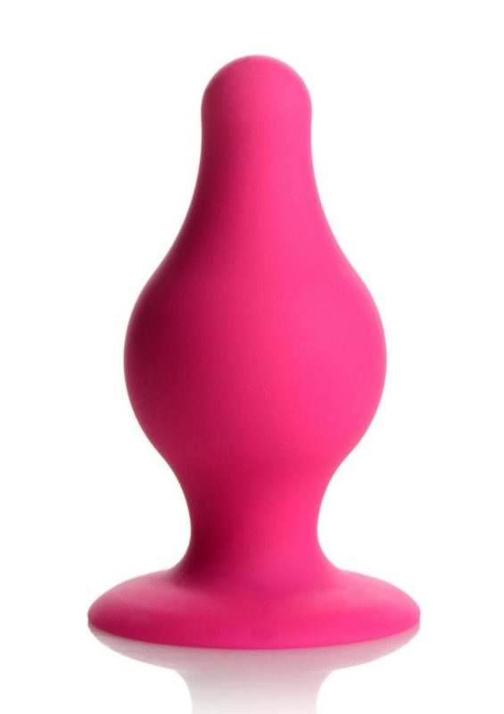 Squeeze-It Squeezable Silicone Tapered Anal Plug - Small - Pink