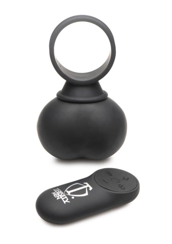 Trinity Men 28X Rechargeable Silicone Vibrating Balls with Remote - X-Large - Black