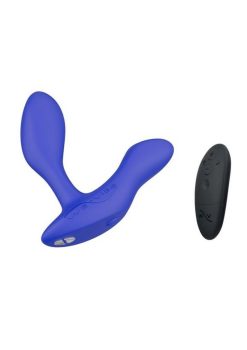 We-Vibe Vector+ Rechargeable Silicone Vibrating Prostate Massager with Remote Control - Royal Blue