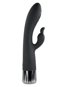 Heat Up andamp; Chill Rechargeable Silicone Heating and Cooling G-Spot Dual Stim Vibrator - Black