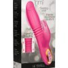Inmi Lil` Swell 35X Thrusting andamp; Swelling Rechargeable Silicone Rabbit Vibrator - Pink