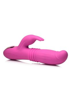 Inmi Lil` Swell 35X Thrusting andamp; Swelling Rechargeable Silicone Rabbit Vibrator - Pink