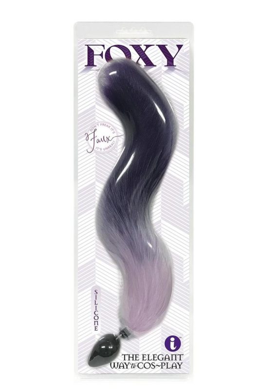 Foxy Silicone Fox Tail Butt Plug - Purple