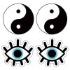 Peekaboo Yin and Yang Pasties - White/Blue