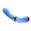 Prisms Vibra-Glass 10X Bleu Dual End G-Spot Rechargeable Silicone/Glass Vibrating Dildo - Teal