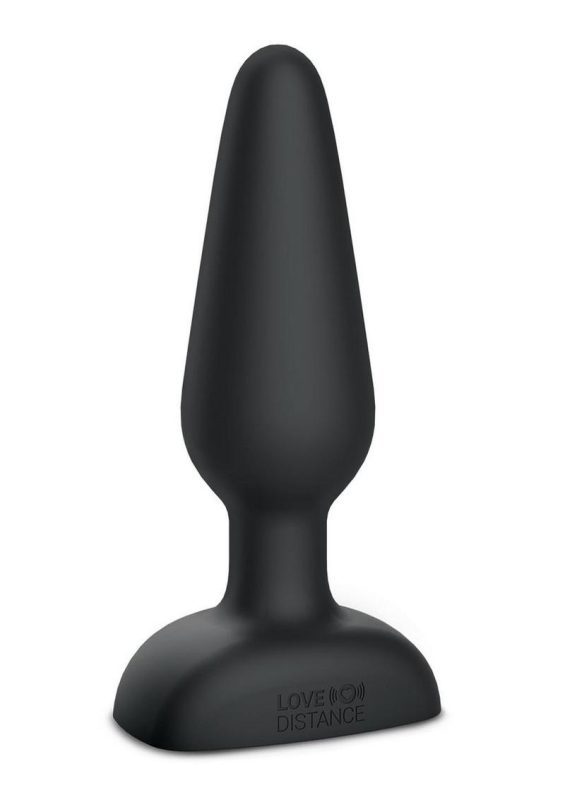 Love Distance Link App Controlled Silicone Rechargeable Anal Plug - Black