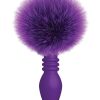 The 9`s - Cottontails Silicone Ribbed Bunny Tail Butt Plug - Purple