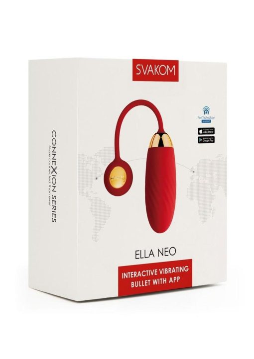 Svakom Ella Neo Silicone Interactive Bullet Vibrator - Red/Gold