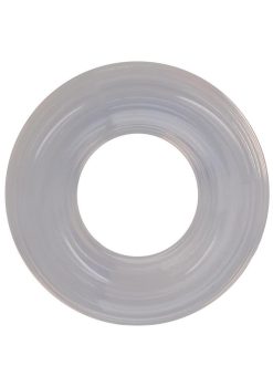 Rock Solid Ribbed Donut Silicone Cock Ring - Clear
