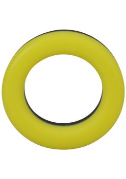 Rock Solid The Big O Silicone Cock Ring - Yellow/Black