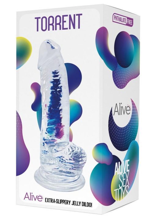 Alive Torrent Jelly Dildo 8.1in - Clear