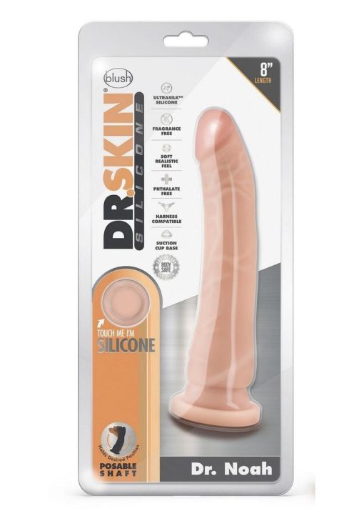 Dr. Skin Dr. Noah Silicone Dildo with Suction Cup 8in - Vanilla