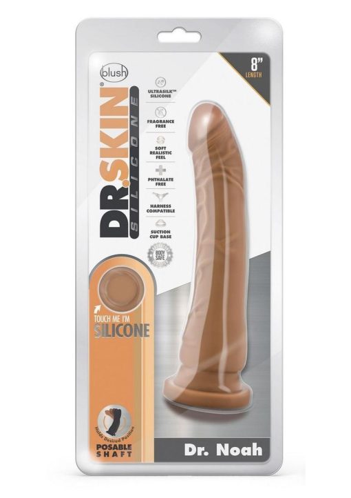 Dr. Skin Dr. Noah Silicone Dildo with Suction Cup 8in - Mocha