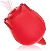 Wild Rose and Tongue Rechargeable Silicone Clitoral Stimulator with Suction - Red