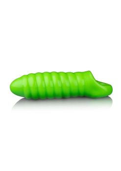 Ouch! Swirl Thick Stretchy Penis Sleeve Glow in the Dark - Green