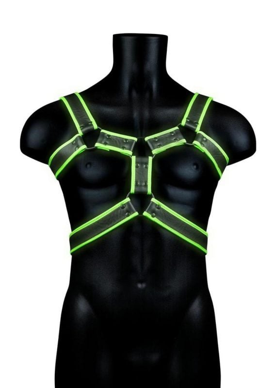 Ouch! Body Harness Glow in the Dark - Small/Medium - Green