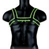 Ouch! Chest Bulldog Harness Glow in the Dark Large/XLarge - Green