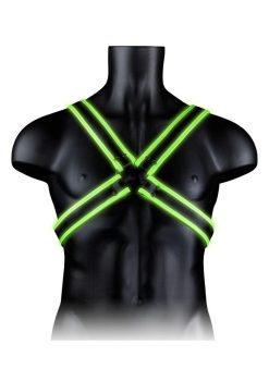 Ouch! Cross Harness Glow in the Dark - Small/Medium - Green