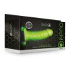 Ouch! Realistic Dildo Strap-On Harness Glow in the Dark 7in - Green