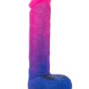 Naughty Bits Ombre Hombre XL Rechargeable Silicone Vibrating Dildo - Pink