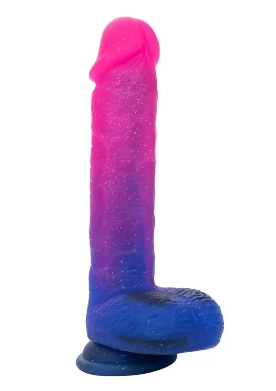 Naughty Bits Ombre Hombre XL Rechargeable Silicone Vibrating Dildo - Pink
