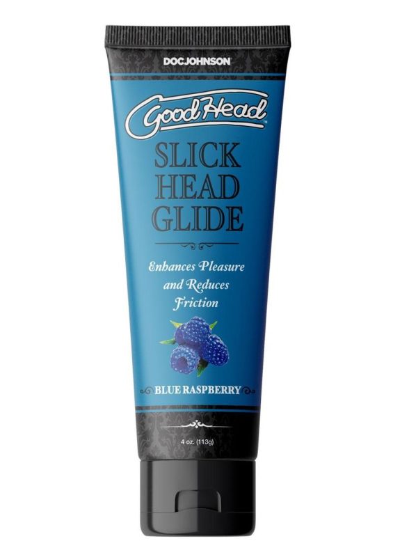 GoodHead Slick Head Glide Water Based Flavored Lubricant Blue Raspberry 4oz - Bulk
