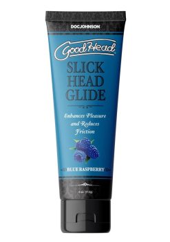 GoodHead Slick Head Glide Water Based Flavored Lubricant Blue Raspberry 4oz