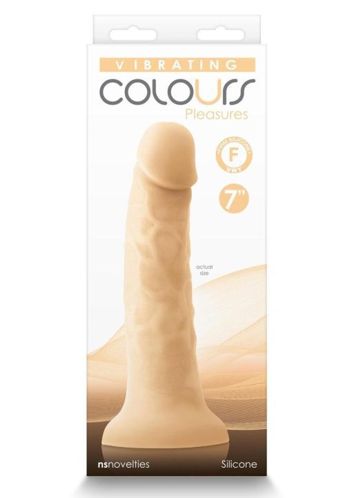 Colours Pleasures Silicone Vibrating Dildo 7in - Vanilla