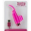 PowerBullet Silicone Teasing Tongue With Mini Rechargeable Bullet 2.5in - Pink