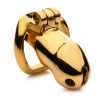 Master Series Midas 18K Gold-Plated Locking Chastity Cage