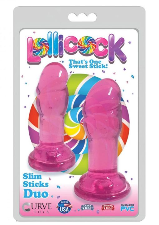 Lollicock Slim Sticks Duo Butt Plugs - Cherry