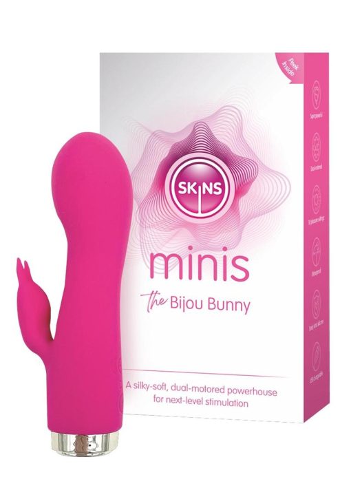 Skins Minis The Bijou Bunny Silicone Vibrator - White/Pink
