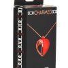 Charmed 10X Vibrating Silicone Heart Necklace Rechargeable Stimulator - Red/Rose Gold