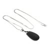 Charmed 10X Vibrating Silicone Teardrop Necklace Rechargeable Stimulator - Black/Silver