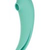 Mystique Suction Vibrating Rechargeable Silicone Massager - Aqua