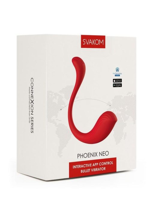 Svakom Phoenix Neo 2 Interactive Rechargeable Silicone Vibrator with Remote Control - Red