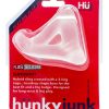 Hunkyjunk Slingshot Silicone 3 Ring Teardrop Cock Ring - Clear Ice