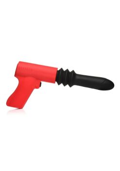Master Series Thrusting Pistola Rechargeable Silicone Vibrator - Red/Black