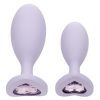 First Time Crystal Booty Duo Silicone Anal Plug (2 Pack) - Purple