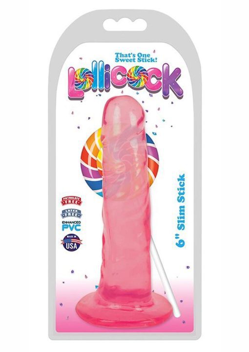 Lollicock Slim Stick Dildo 6in - Cherry Ice
