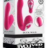 Buck Wild Rechargeable Silicone Dual Massager with Clitoral Stimulation - Pink
