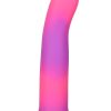 Addiction Rave Silicone Glow In The Dark Dildo 8in - Pink/Purple