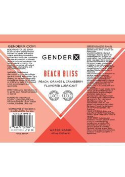 Gender X Beach Bliss Water Based Flavored Lubricant 4oz. - Peach