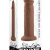 Girthy Vibrating Rechargeable Silicone Dildo 7in - Caramel